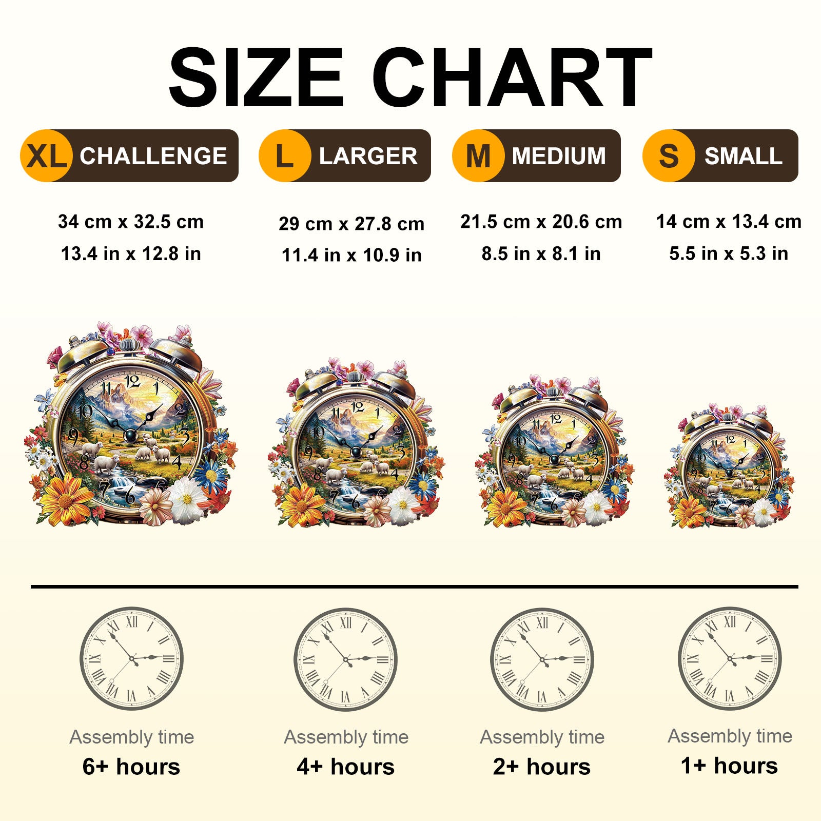 Puzzle en bois Horloge de la prairie