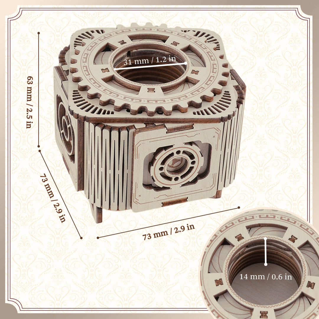 Light Birch – 3D Music Ring Box