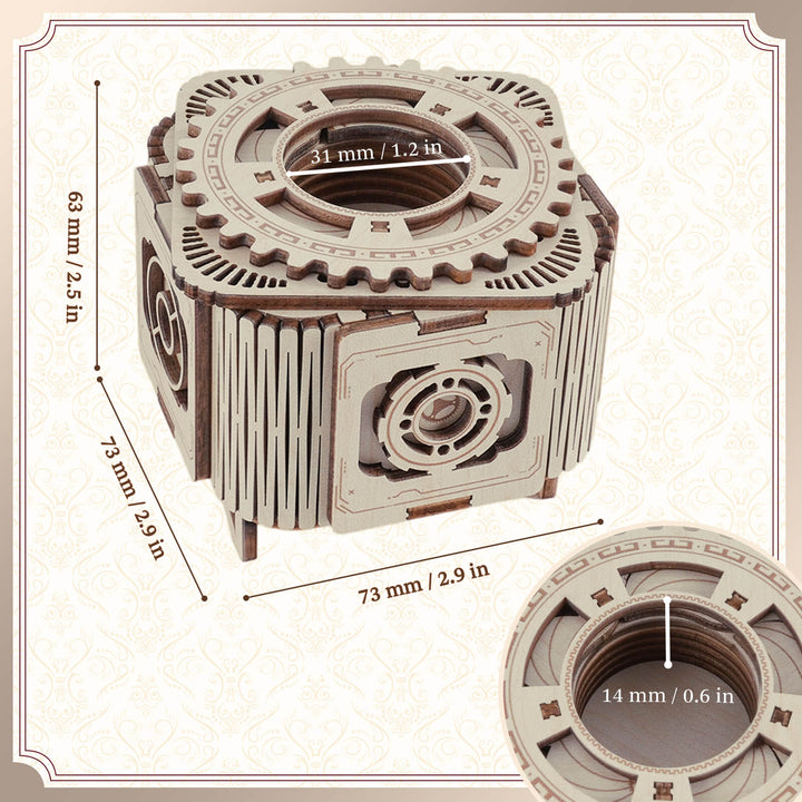 Light Birch – 3D Music Ring Box