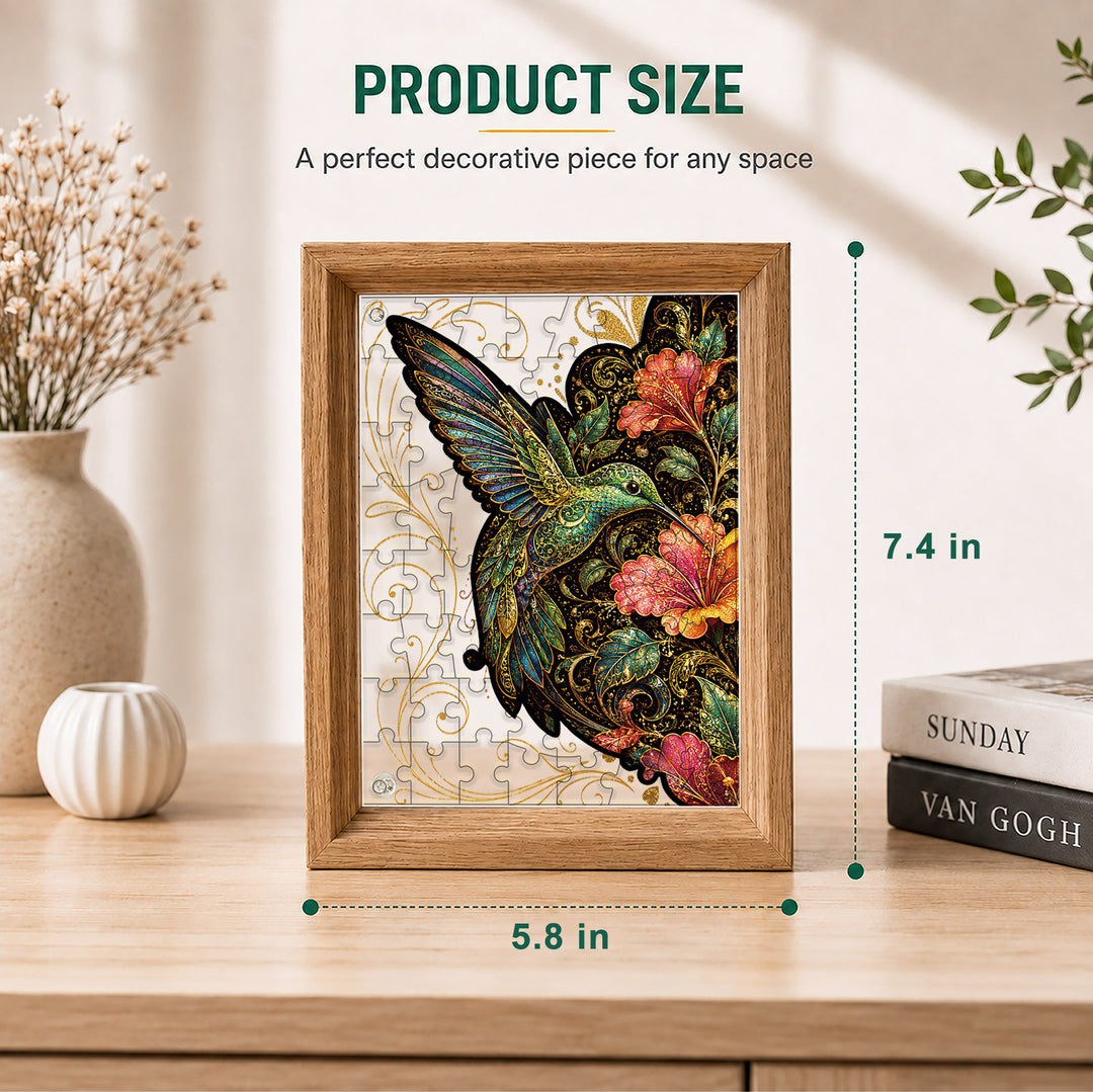 Double Sided Acrylic Jigsaw -Brilliant Hummingbird