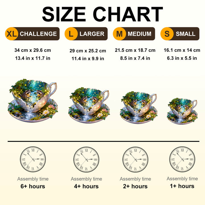 Raccoons Playing Wooden Jigsaw Puzzle