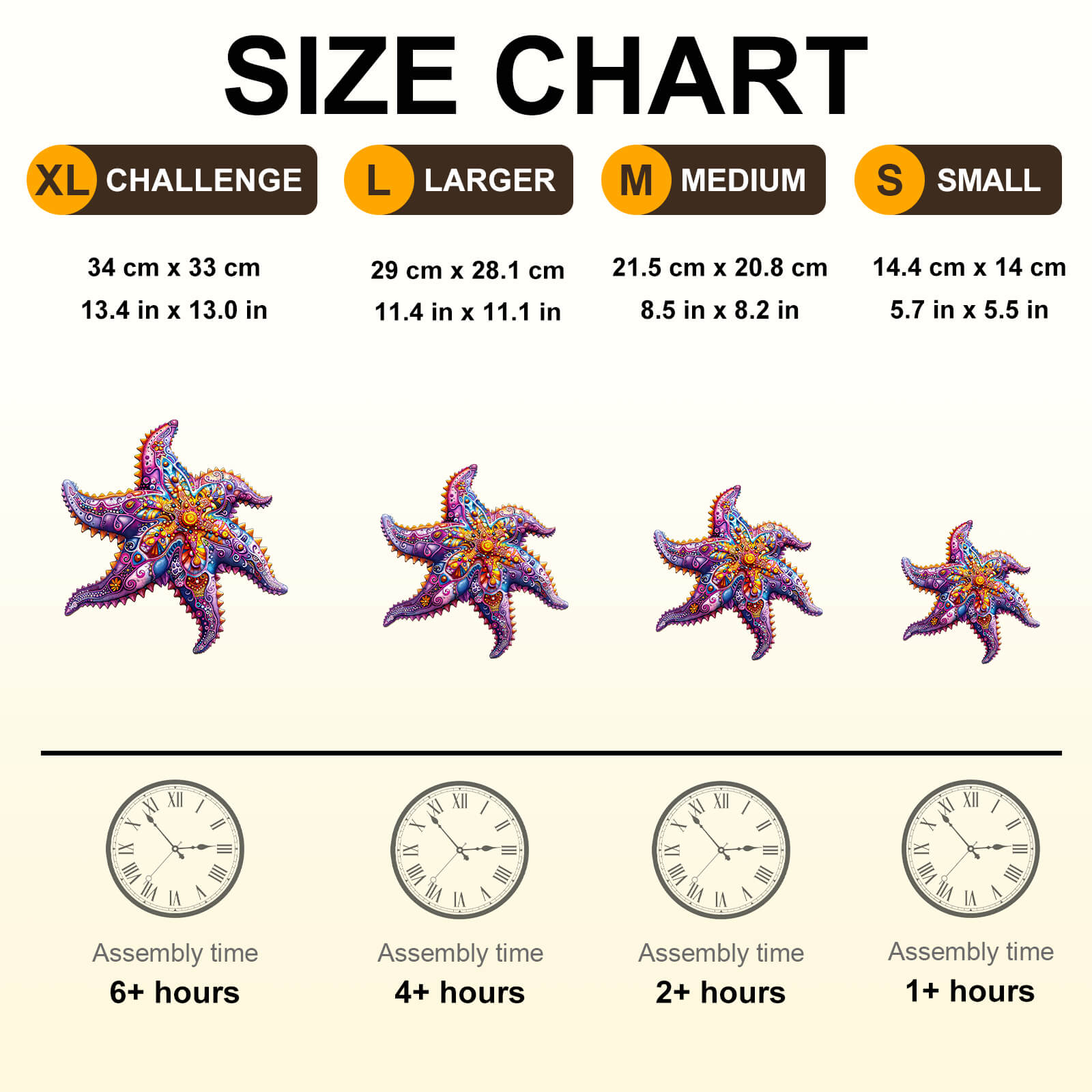 Mandala Starfish Wooden Jigsaw Puzzle