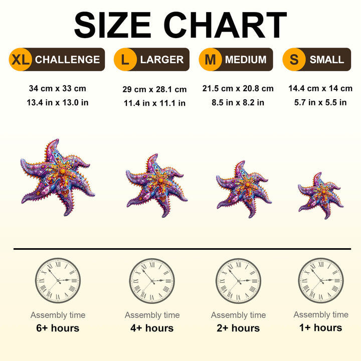 Mandala Starfish Wooden Jigsaw Puzzle
