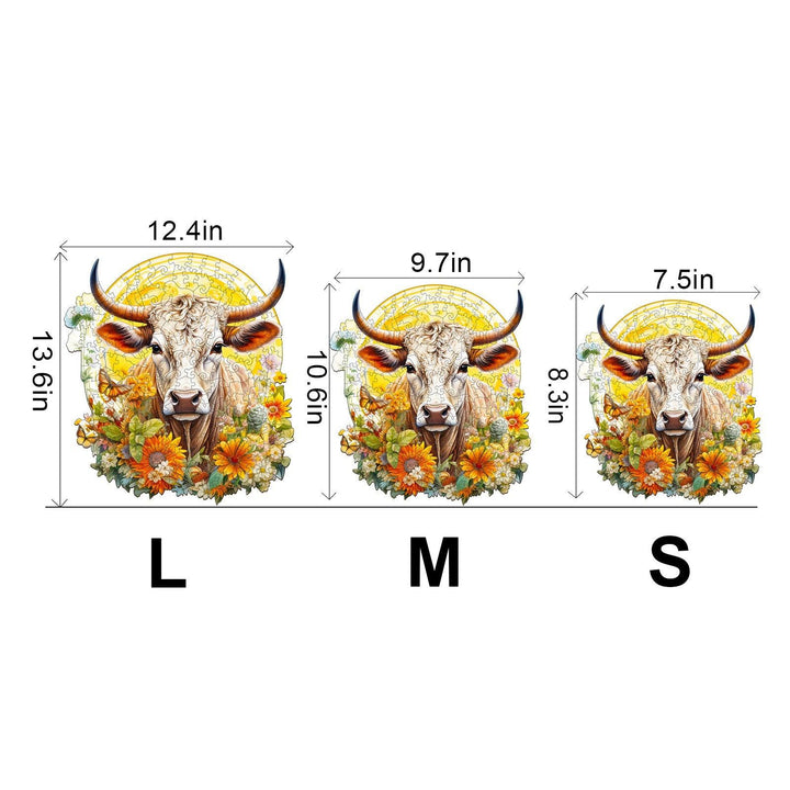 Cow and Flower Wooden Jigsaw Puzzle-Woodbests