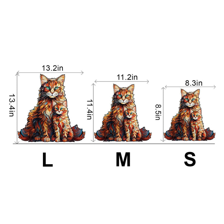 Maine Coon Family Wooden Jigsaw Puzzle