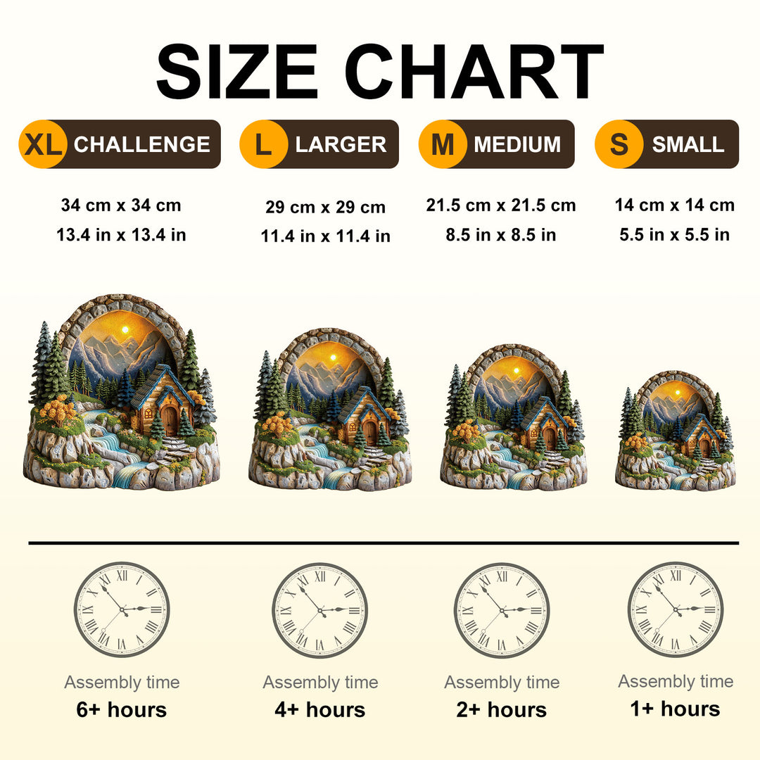 Sunset Cabin Wooden Jigsaw Puzzle