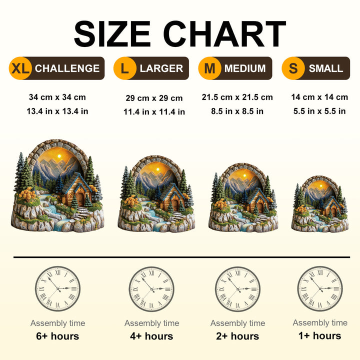 Sunset Cabin Wooden Jigsaw Puzzle