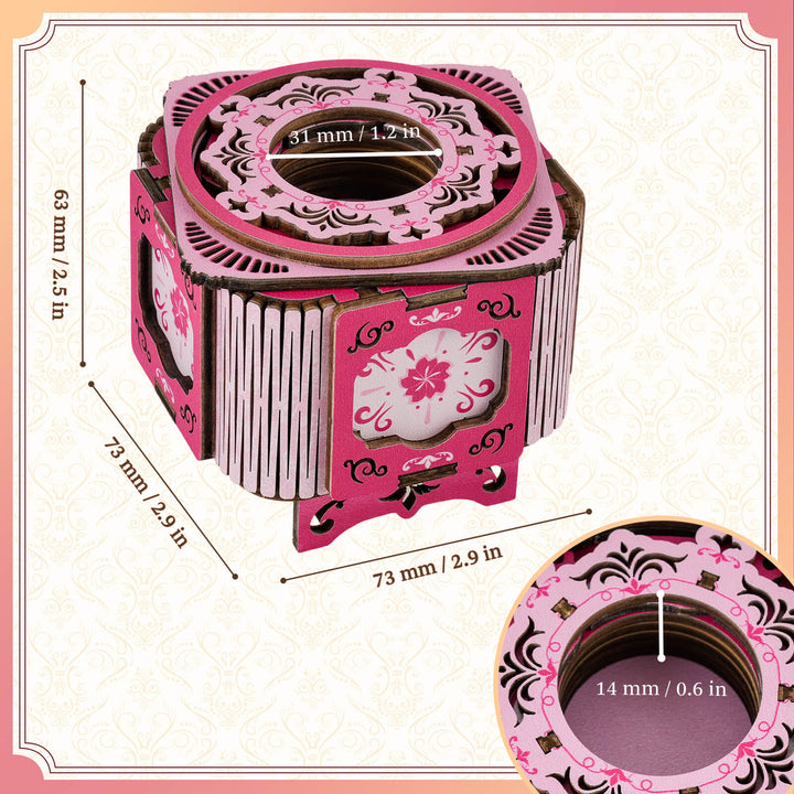 Cherry Blossom Pink – 3D Music Ring Box
