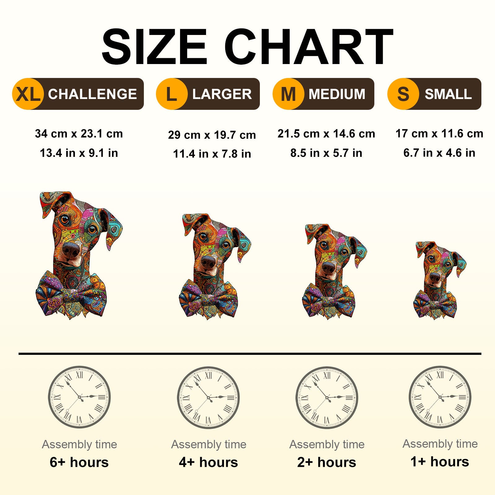 Line Art Dog Wooden Jigsaw Puzzle