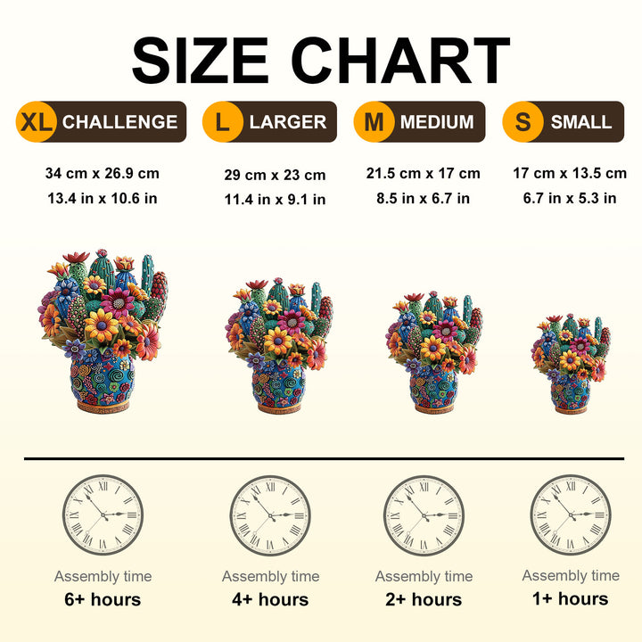 Blooming cactus Wooden Jigsaw Puzzle