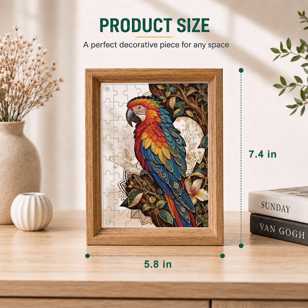 Double Sided Acrylic Jigsaw -Colorful Parrot