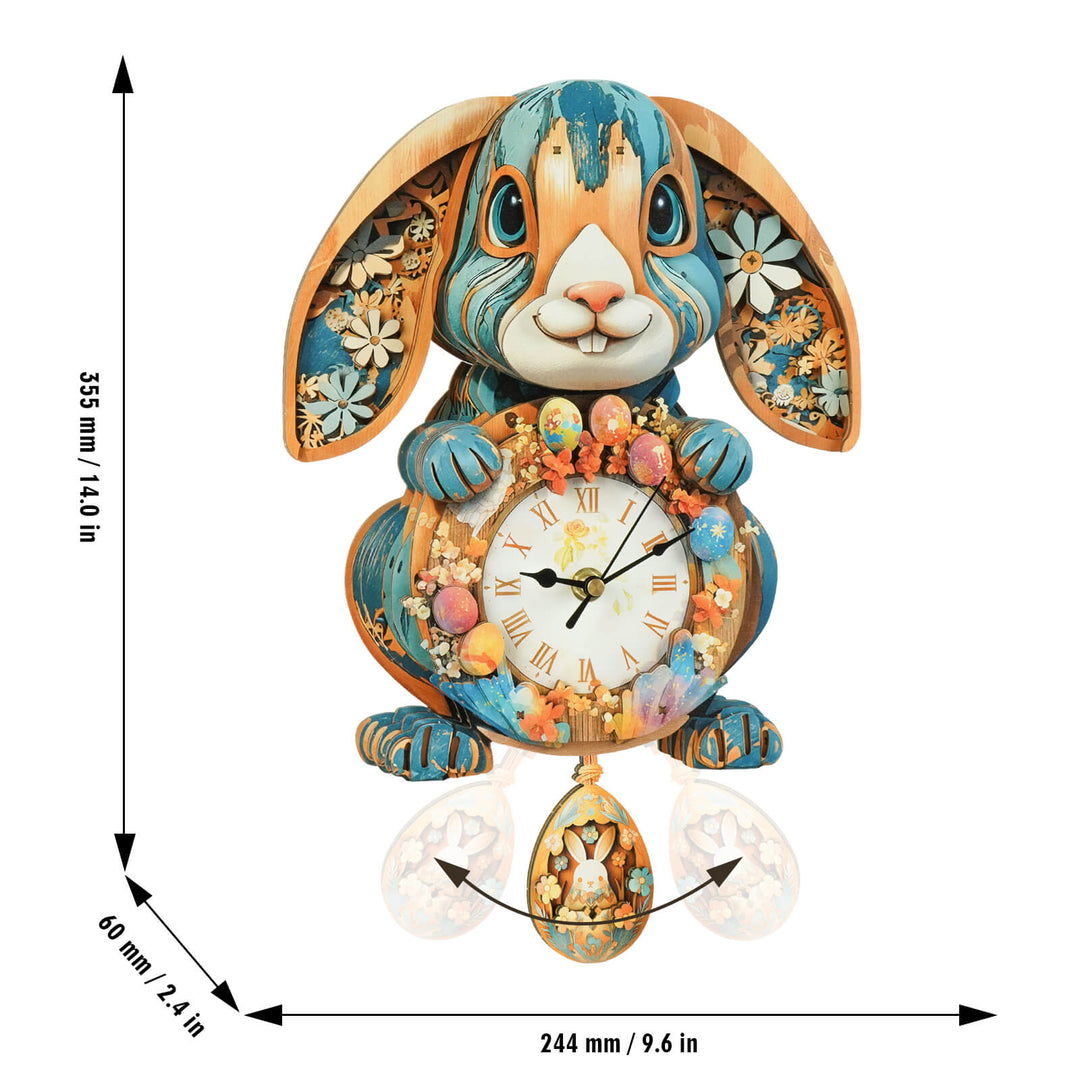 Rabbit– DIY Wooden Clock, 3D Puzzle Craft Kit