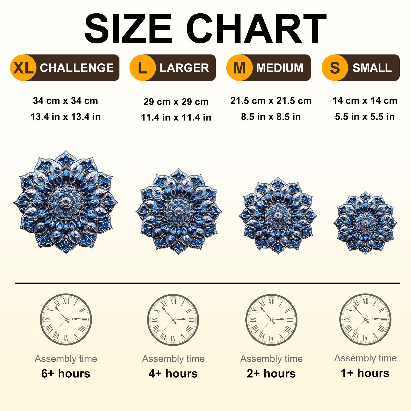 Blue Mandala Wooden Jigsaw Puzzle