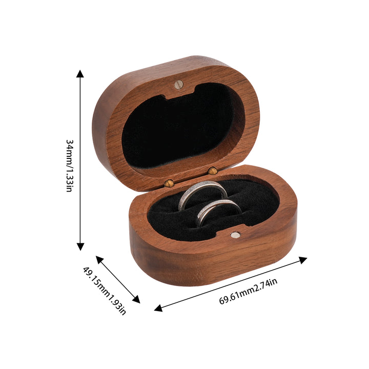 Solid Wood Custom Oval Ring Box