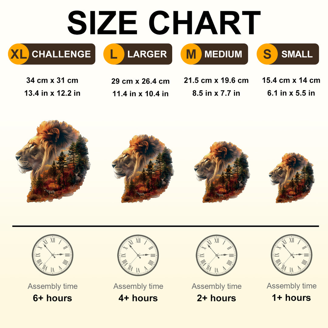 Sunset Lion Wooden Jigsaw Puzzle