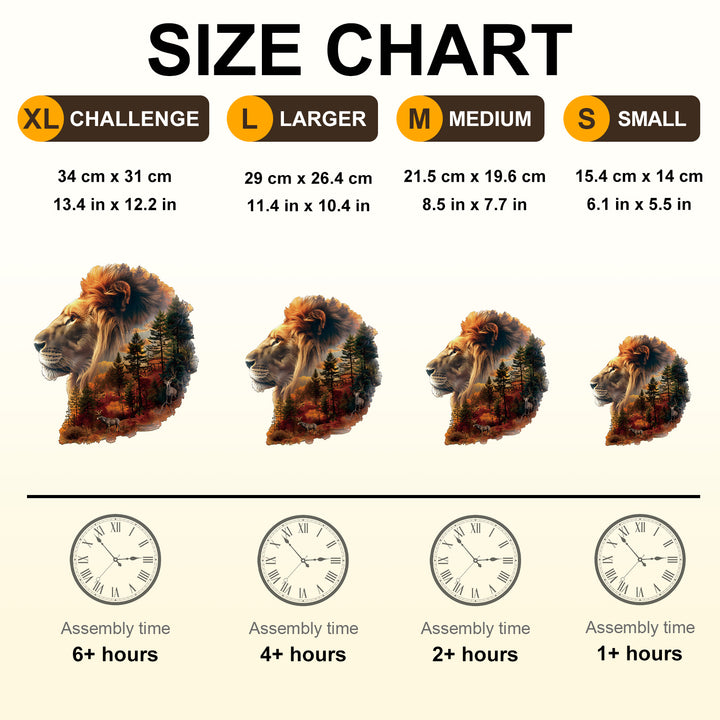 Sunset Lion Wooden Jigsaw Puzzle