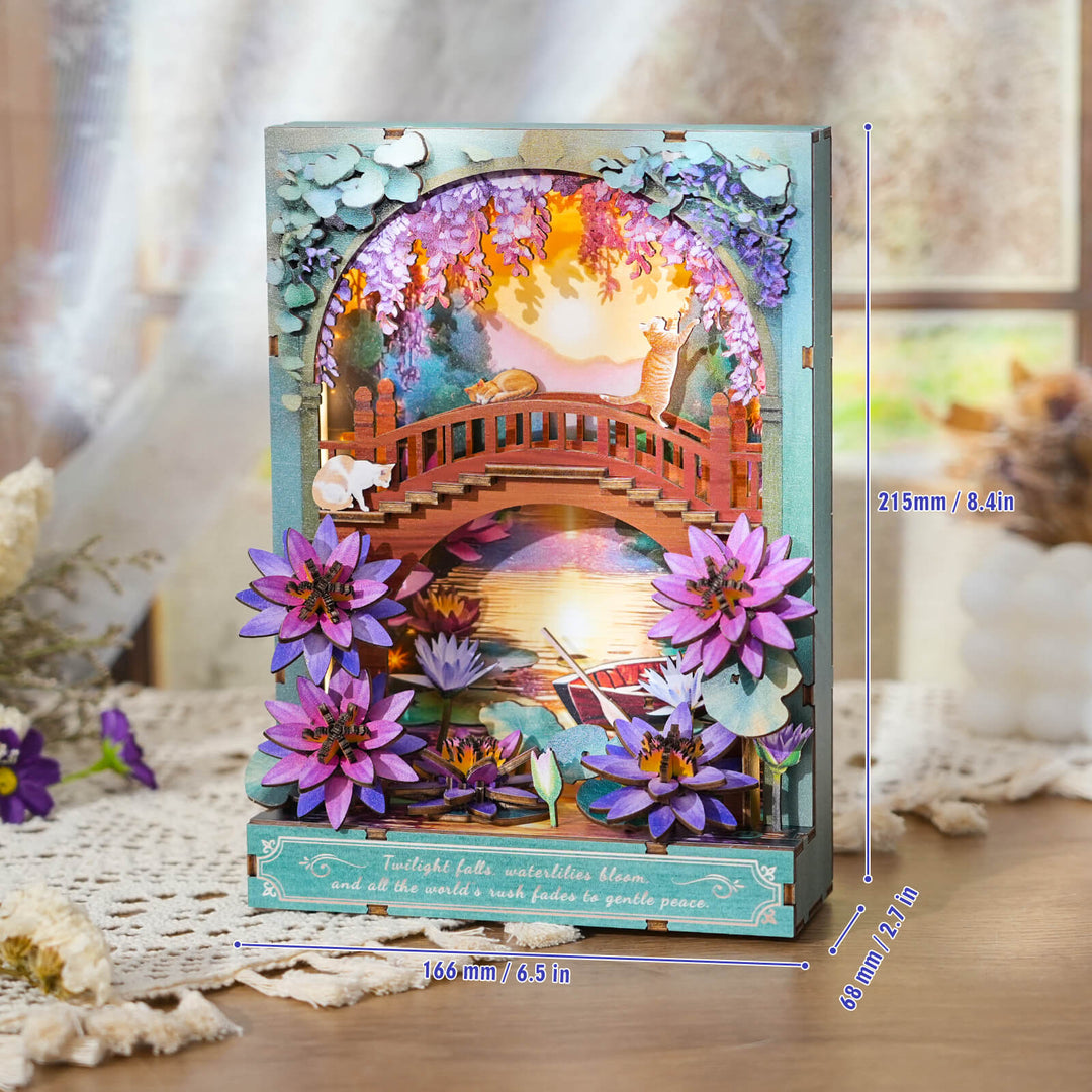Twilight Lotus – DIY Wooden Painting, 3D Puzzle Craft Kit