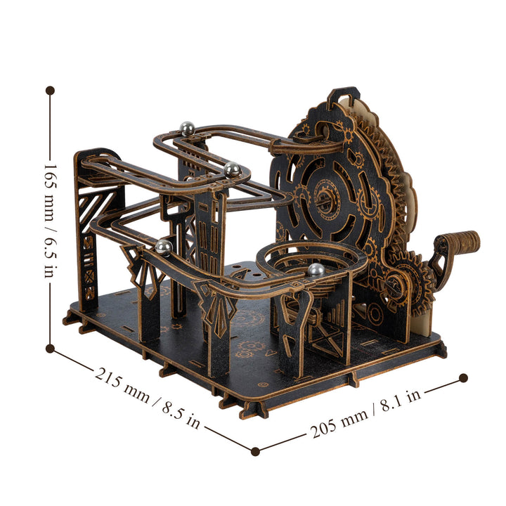 Dark Wood 3D Ball Run – DIY Wooden Track Kit