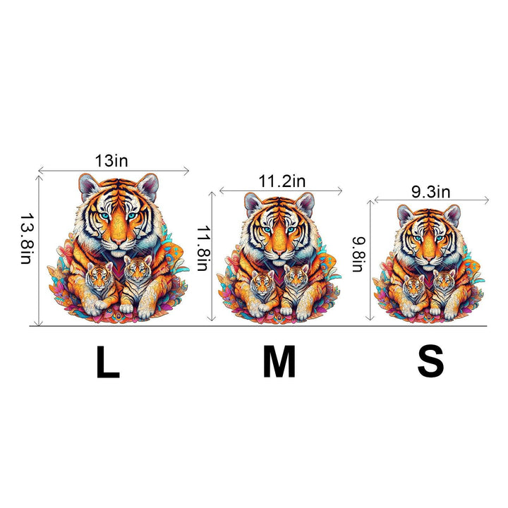 Tiger Family Wooden Jigsaw Puzzle-Woodbests