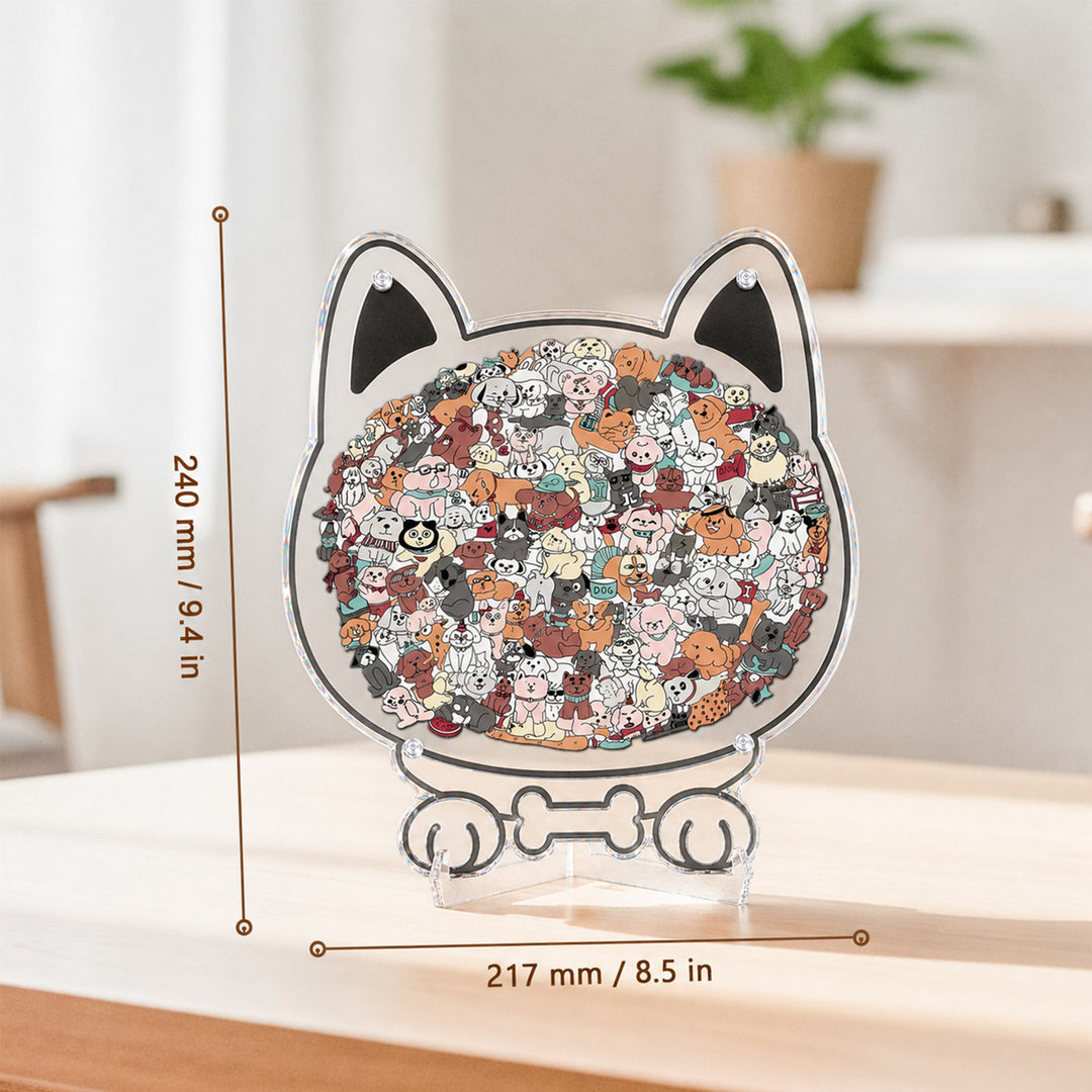 Acrylic Jigsaw Puzzle Suncatcher - Puppy Party