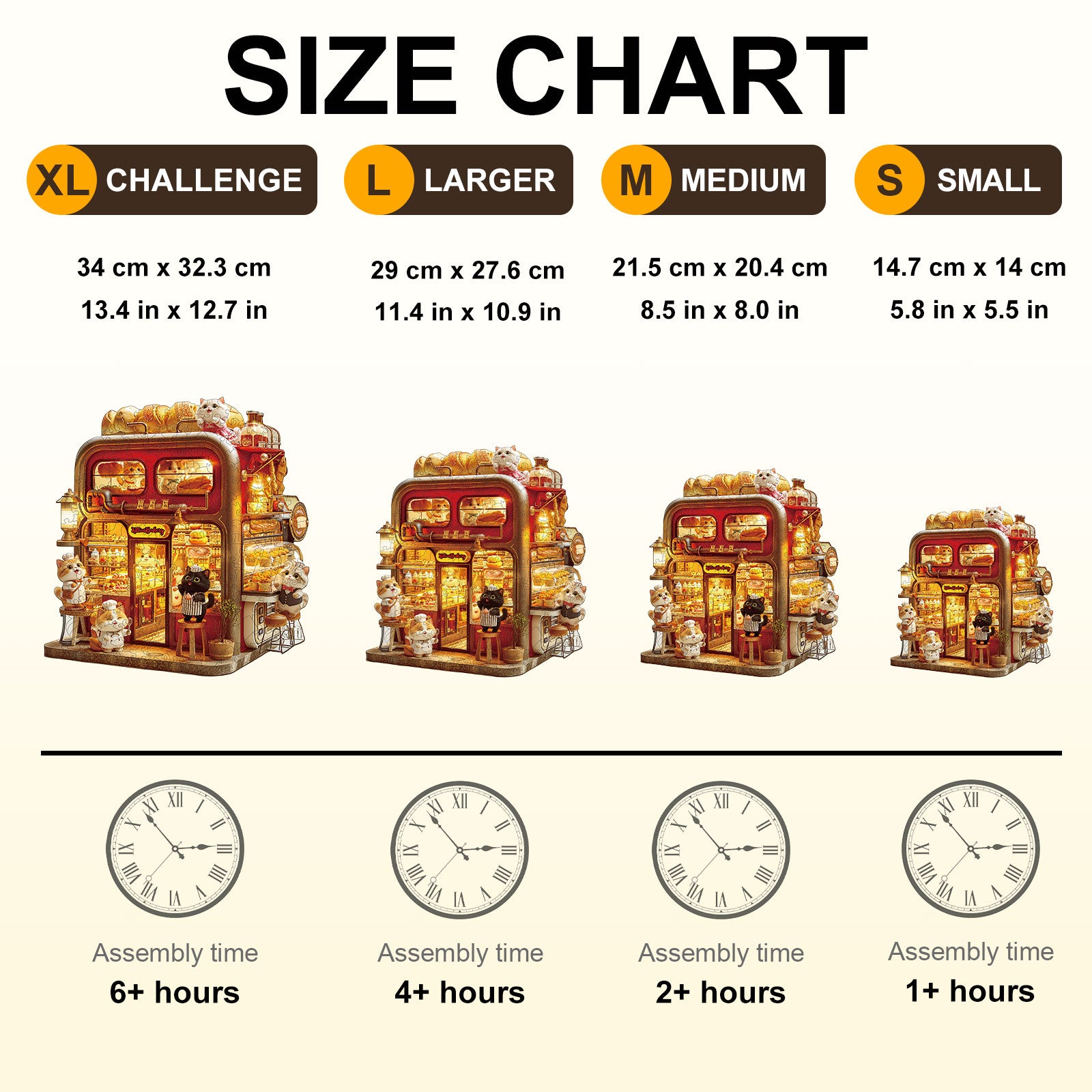 Kitten Bakery Wooden Jigsaw Puzzle