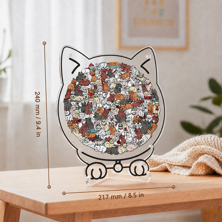 Acrylic Jigsaw Puzzle Suncatcher - Kitten Club