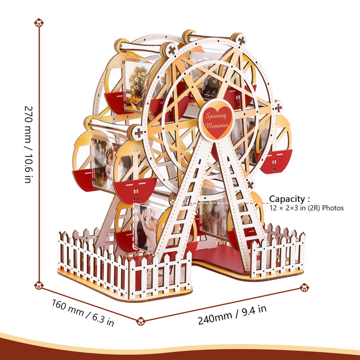 Romantic Red Gold – DIY 3D Wooden Photo Frame Ferris Wheel