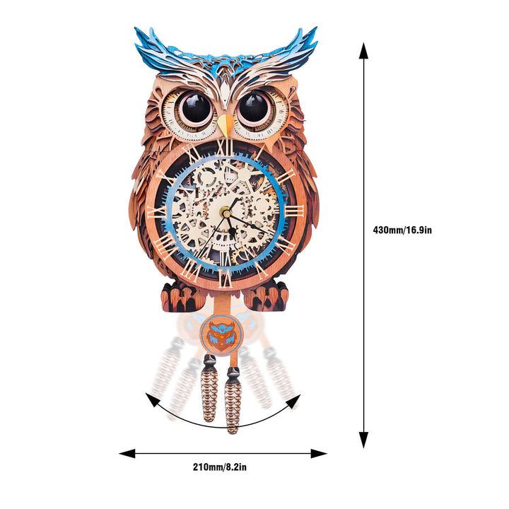 Owl – DIY Wooden Clock, 3D Puzzle Craft Kit