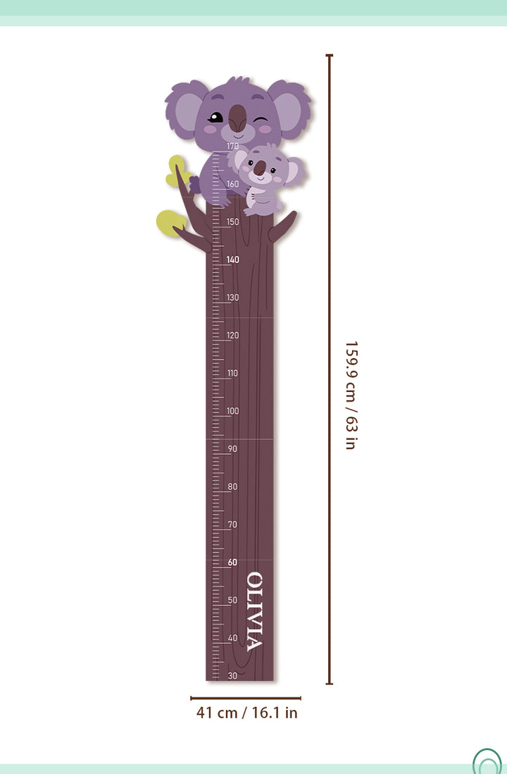 Personalized Wooden Koala Growth Chart Ruler