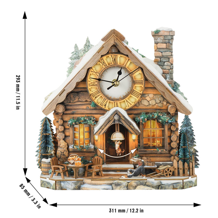 Swiss Chalet – DIY Wooden Clock, 3D Puzzle Craft Kit