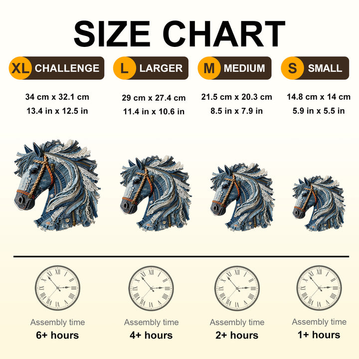 Denim Horse Wooden Jigsaw Puzzle
