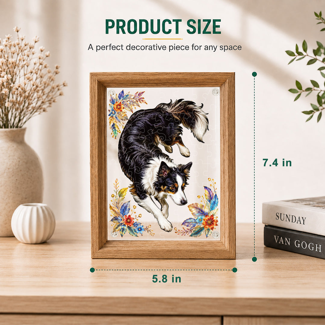 Double Sided Acrylic Jigsaw - Kaleidoscopic Puppy