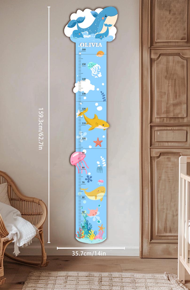 Personalized Wooden Ocean Growth Chart Ruler