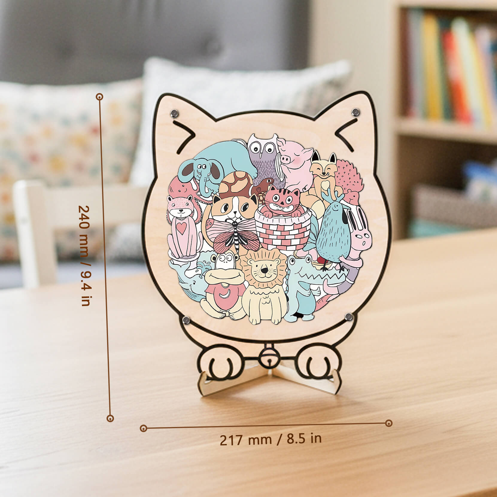 Puzzle en bois en forme d'animal mignon pour bébé