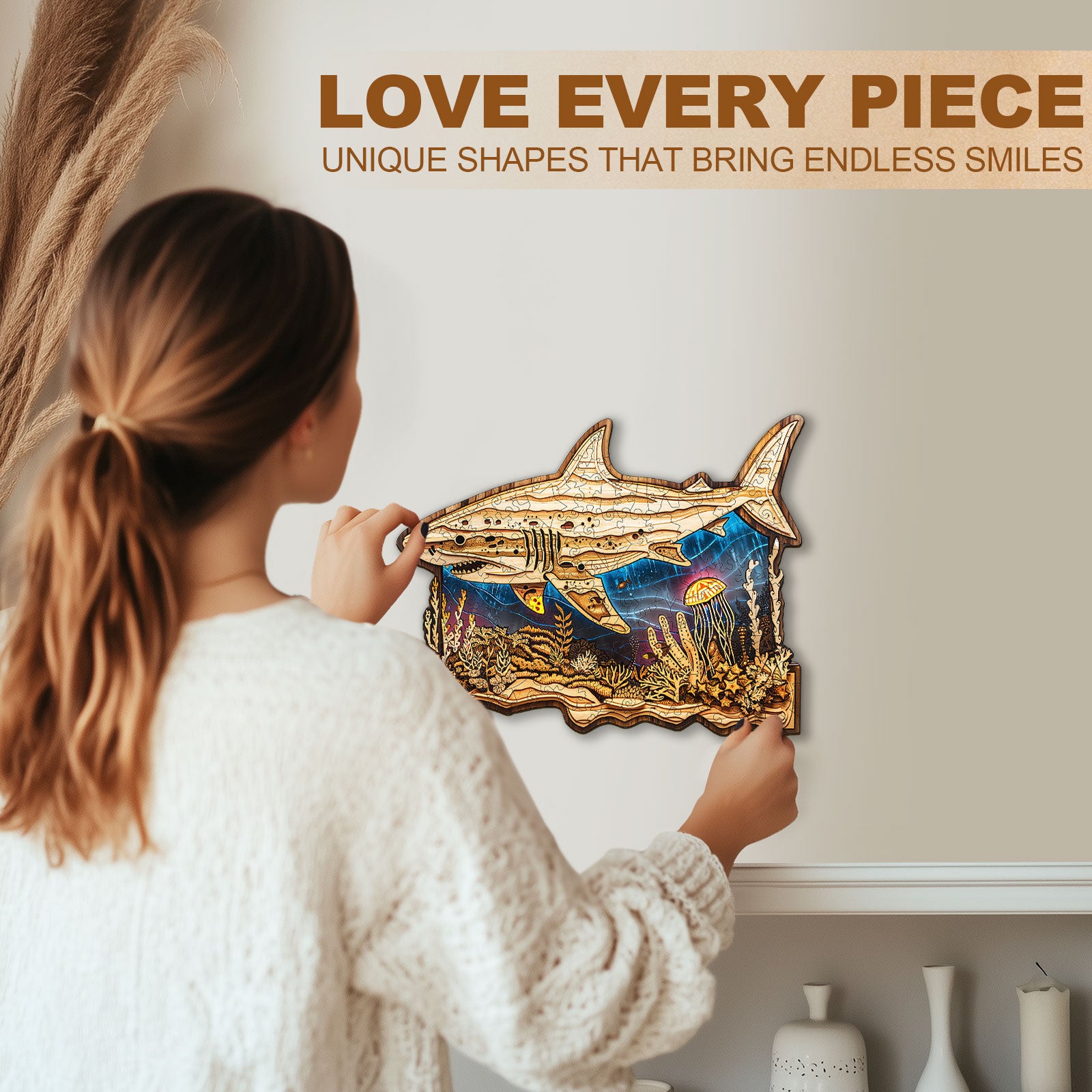 Woodcarved Shark Wooden Jigsaw Puzzle
