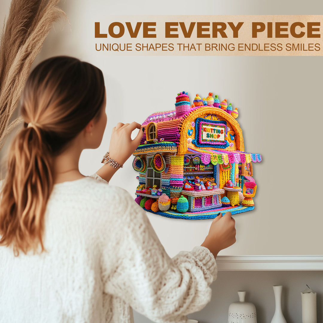 Knitting Shop Wooden Jigsaw Puzzle