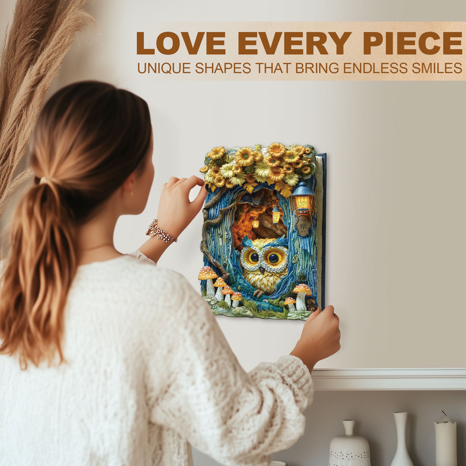 Puzzle en bois Hibou sous la lumière