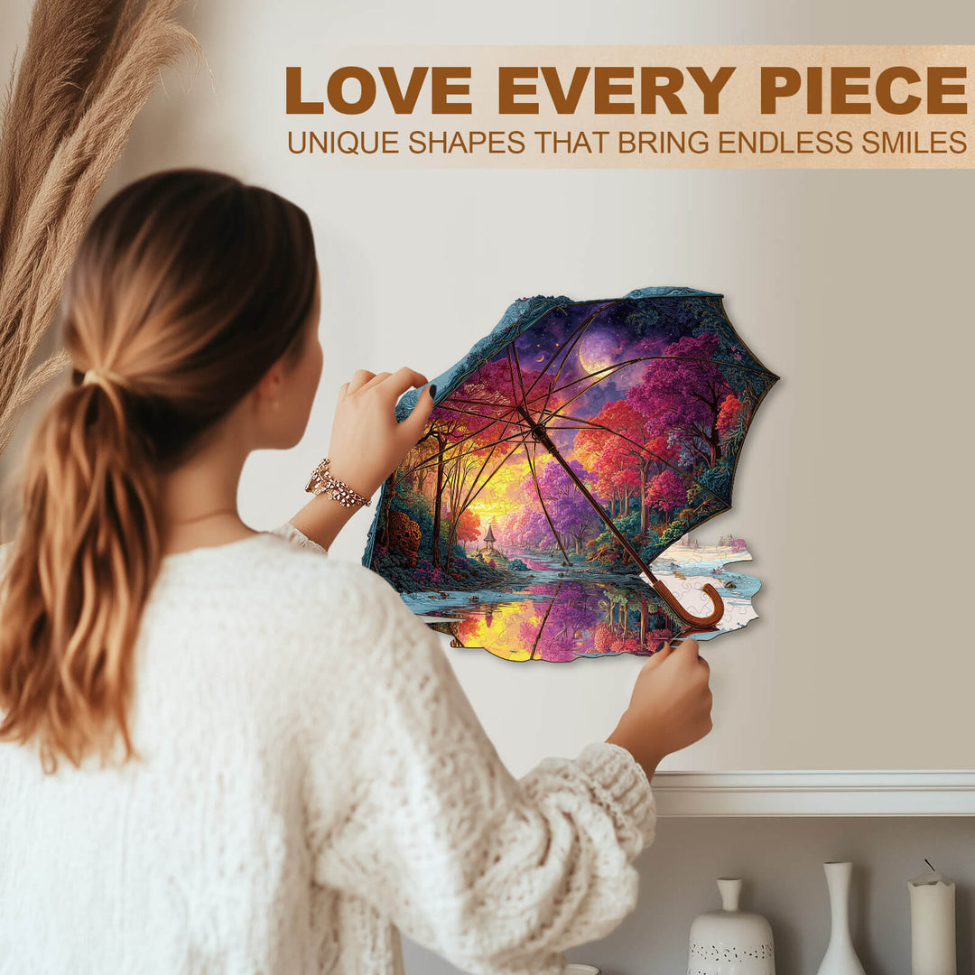 Umbrella Fantasy Wooden Jigsaw Puzzle