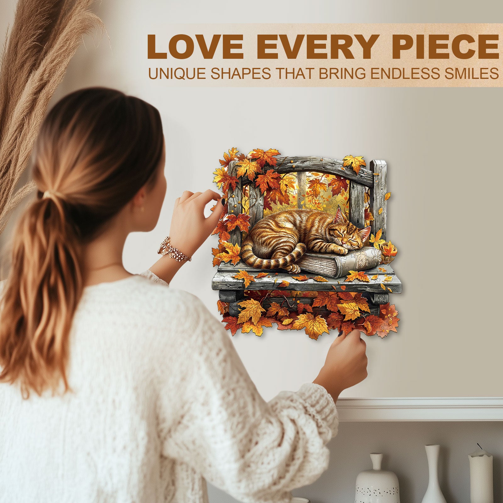 Resting Cat Wooden Jigsaw Puzzle