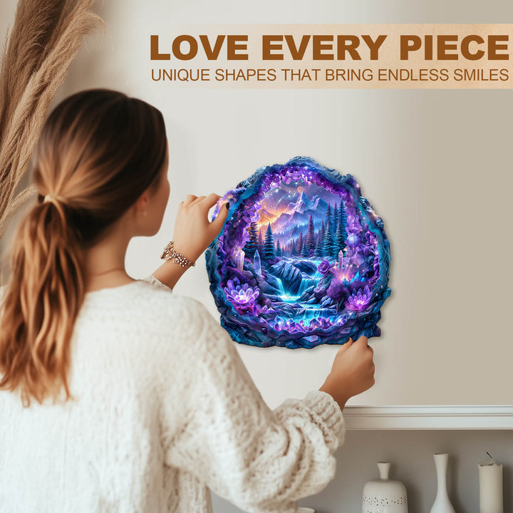 Crystal mine landscape-1 Wooden Jigsaw Puzzle