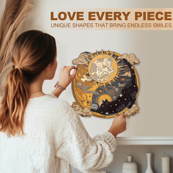 Yin Yang Cat Wooden Jigsaw Puzzle