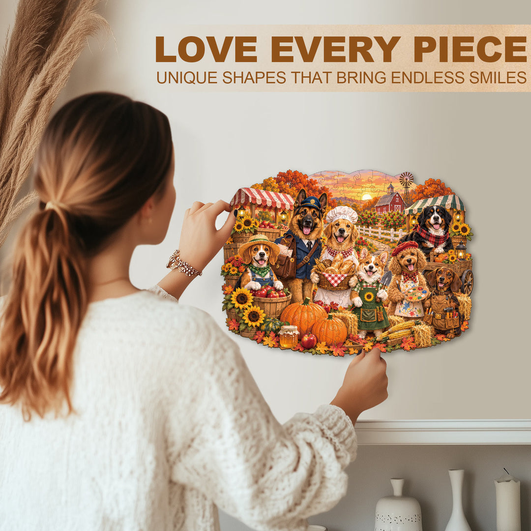 Harvest Friends  Wooden Jigsaw Puzzle