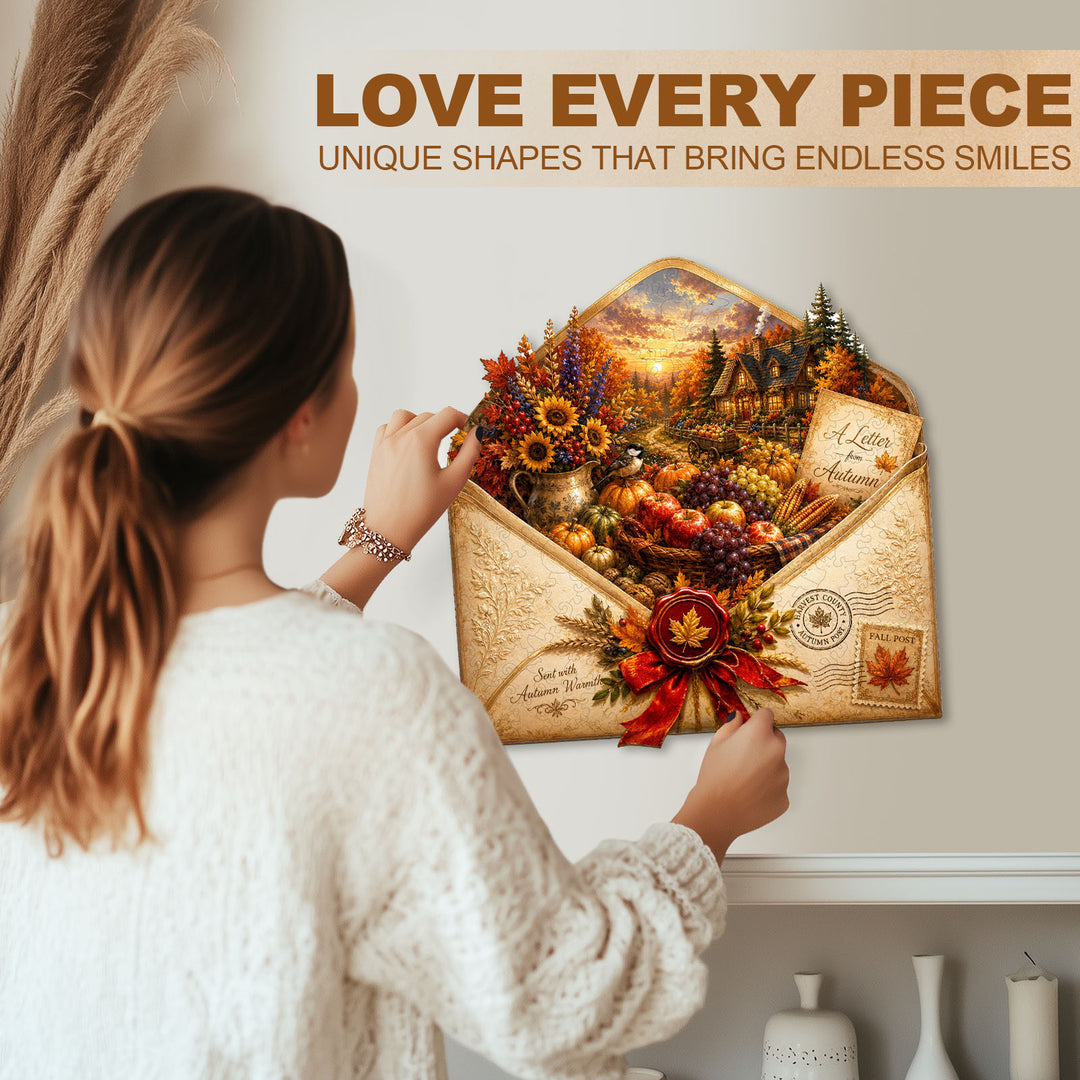 Autumn Letters Wooden Jigsaw Puzzle