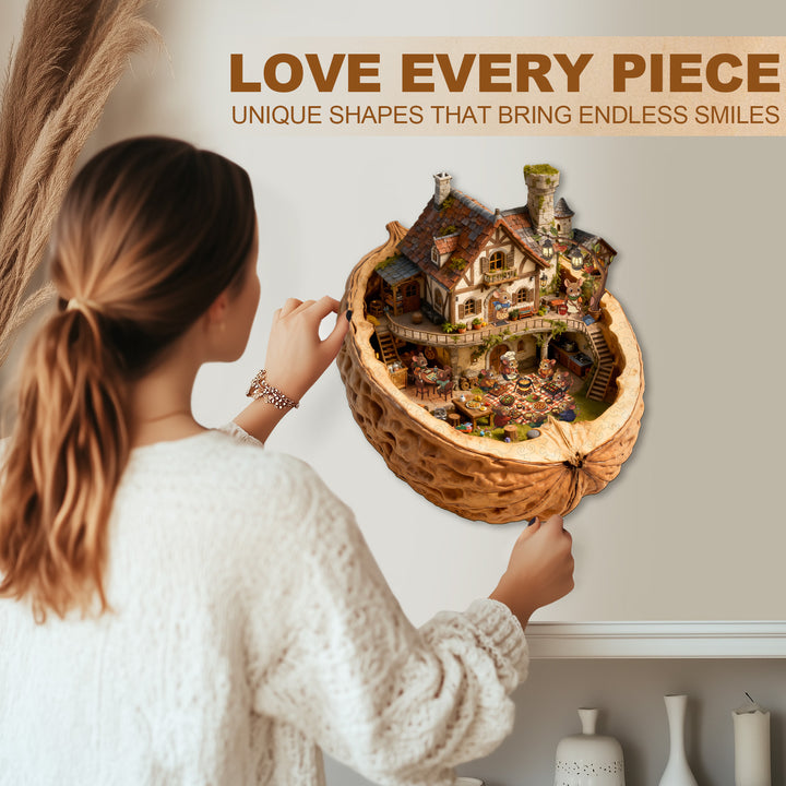 Nut Harvest Lodge Wooden Jigsaw Puzzle