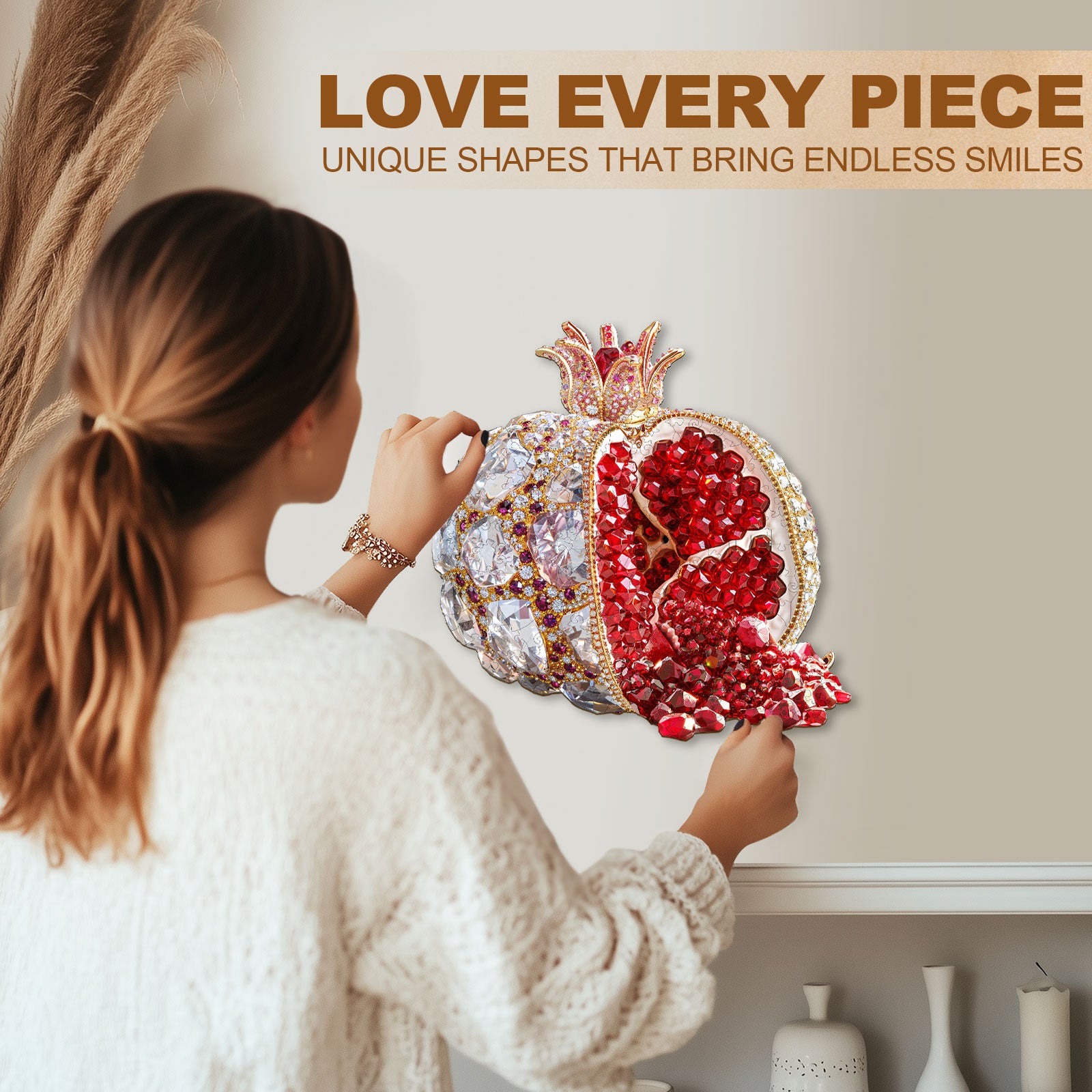 gem pomegranate Wooden Jigsaw Puzzle