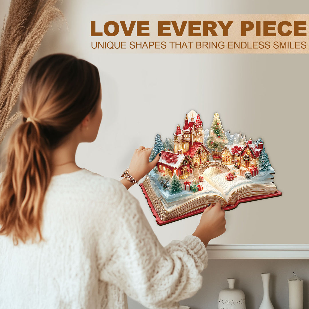 Christmas Pop-up Book Wooden Jigsaw Puzzle