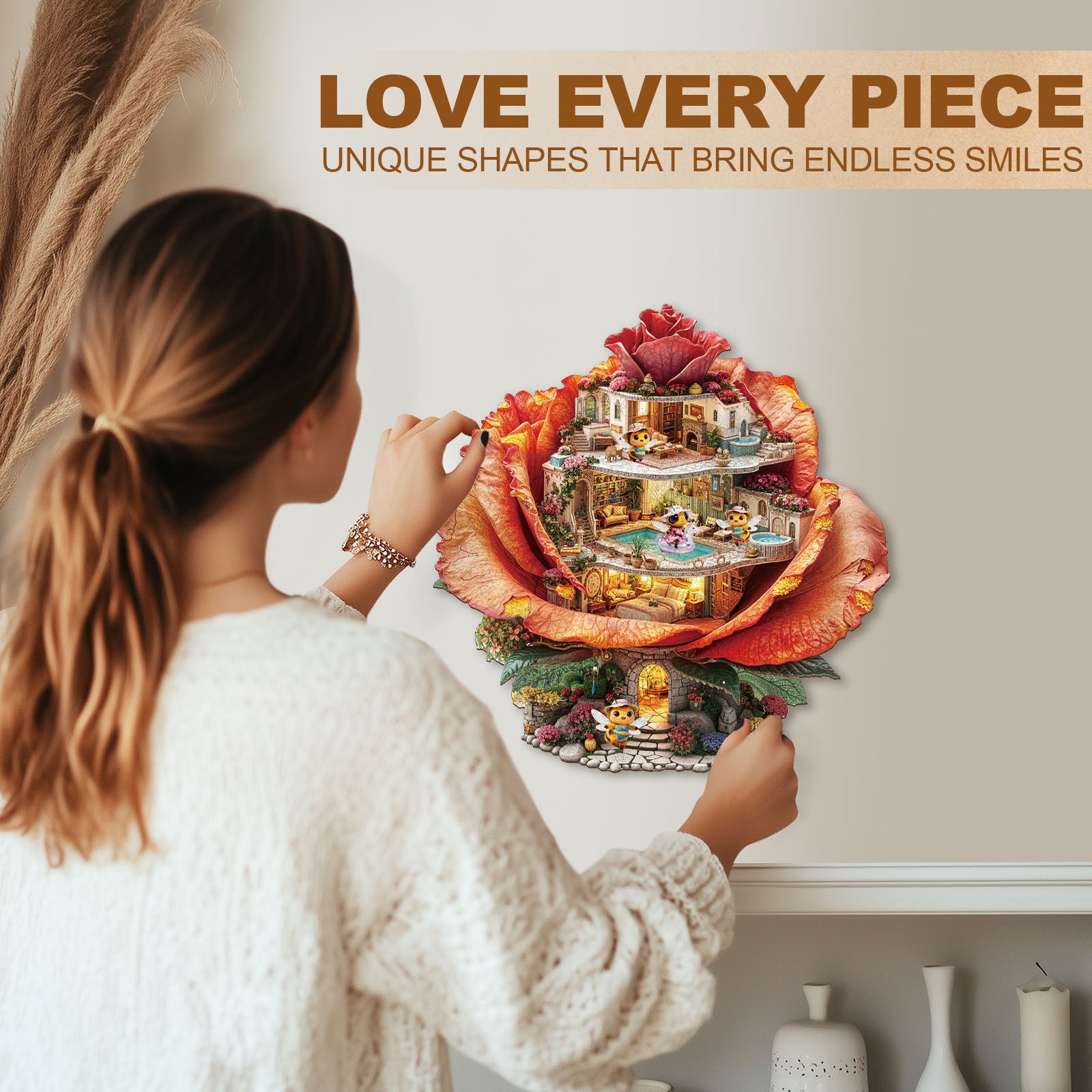 Puzzle en bois Auberge Rose