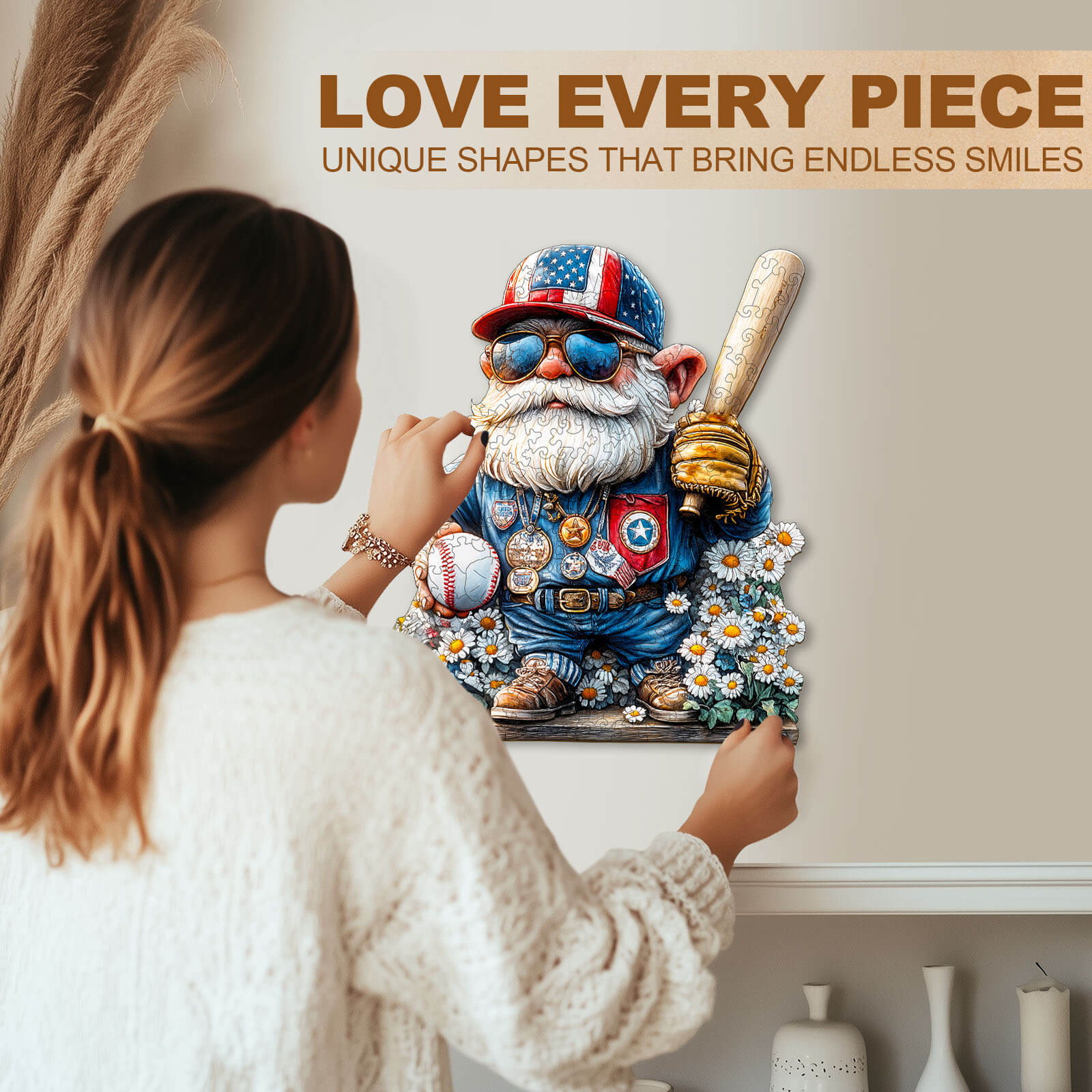 Goblin and Baseball Wooden Jigsaw Puzzle