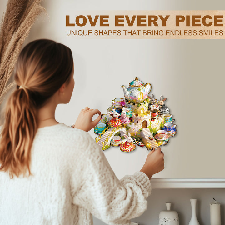 Bunny Tea Party Wooden Jigsaw Puzzle