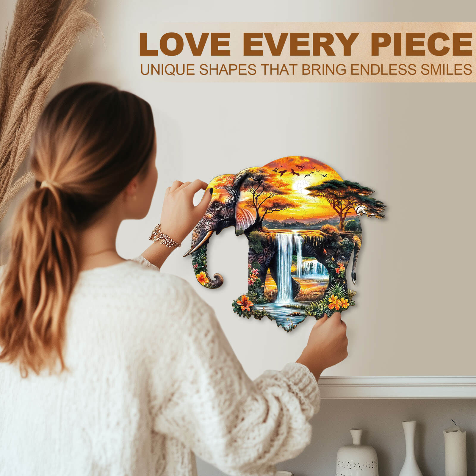African elephant Wooden Jigsaw Puzzle